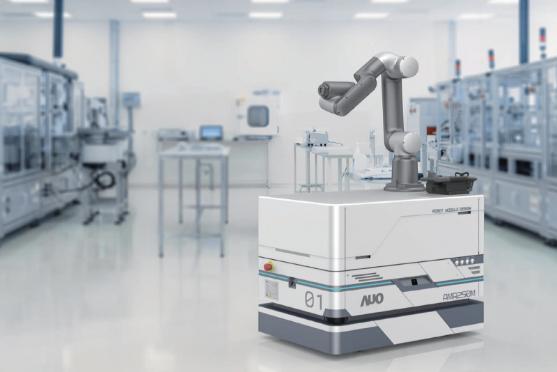 太阳集团城娱8722整合AI人工智慧、IoT物聯網與Cloud雲端平台服務，開發模組化AMR 250M自主移動機器人，滿足多元自動化生產需求，在智慧工廠中扮演著串接和搬運的角色